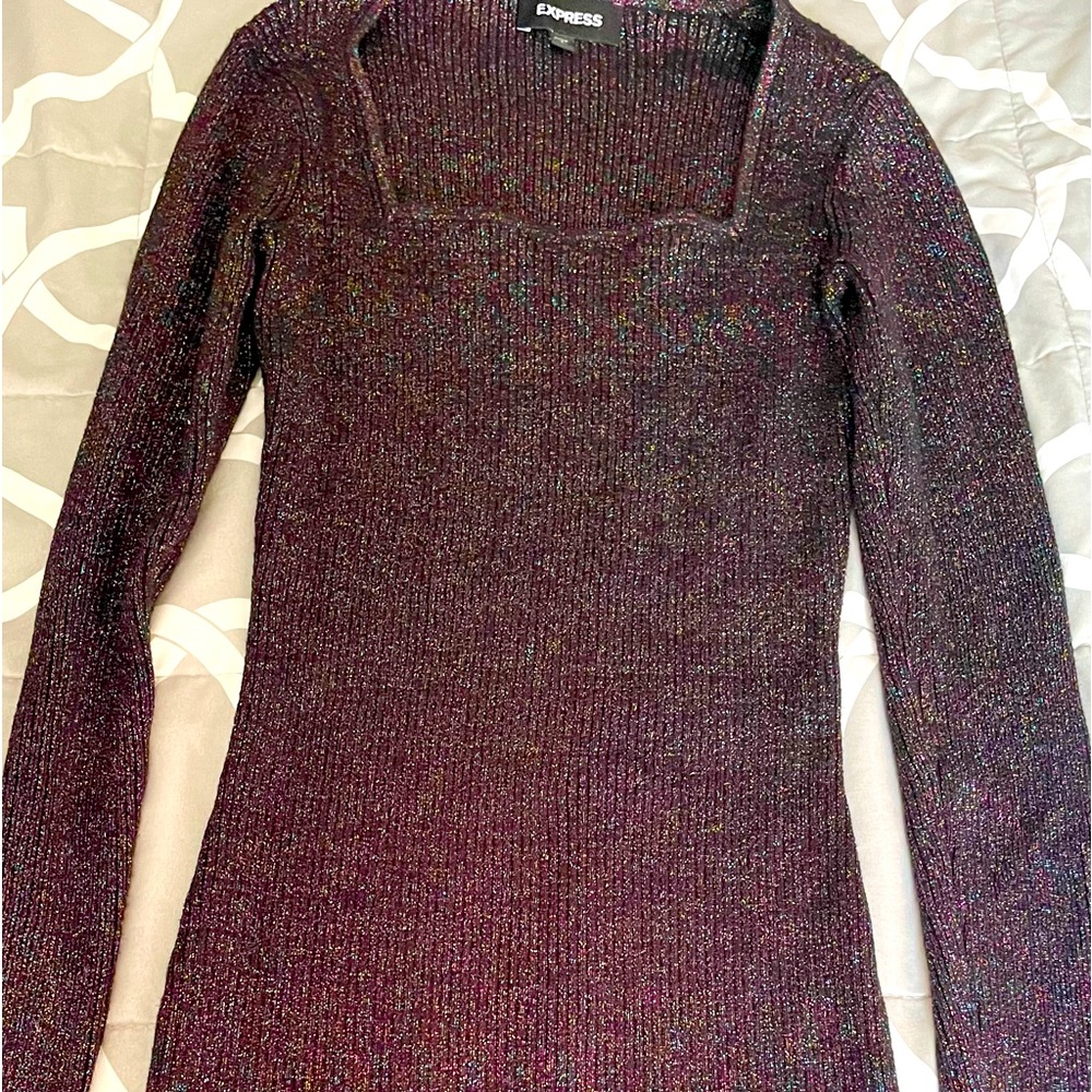 Sweater dress Purple tricolor shimmer